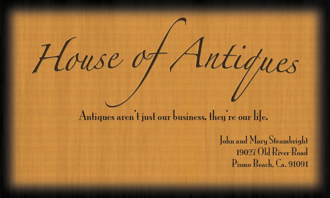 house of antiques free business cards and templates